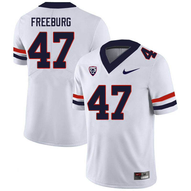 Men #47 Rourke Freeburg Arizona Wildcats College Football Jerseys Sale-White - Click Image to Close